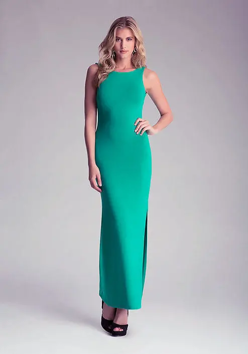 Sexy High Split Women Dress Elegant Evening Party Long Dress Women Green Backless Bandage Maxi Dress Vestido Femininos 1