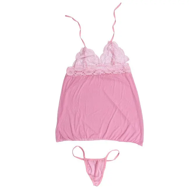 Sexy Lacelingerie Nightwear Dress Babydoll G-String Sleepwear 5