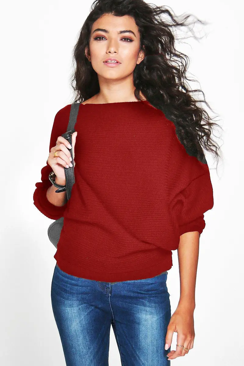 Sexy Ladies Warm Pullovers Long Sleeved Loose Casual Knitted Sweater Tops Women' Clothings Lx096 1