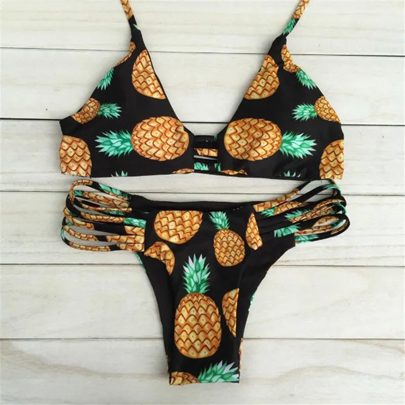 Sexy Lingerie Set Women Bikini Set Pineapple Swimsuit Backless Bikini Brazilian Swimwear Feida 1