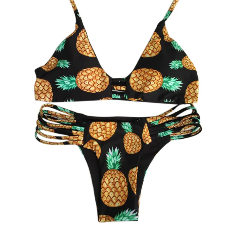 Sexy Lingerie Set Women Bikini Set Pineapple Swimsuit Backless Bikini Brazilian Swimwear Feida 3