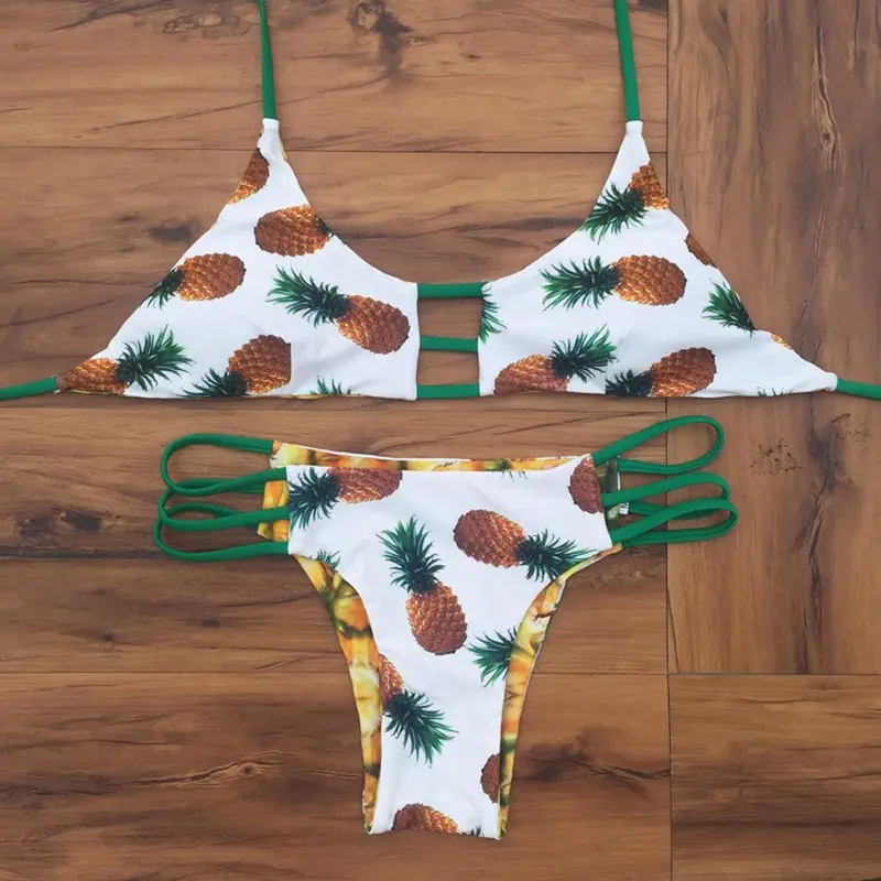 Sexy Lingerie Set Women Bikini Set Pineapple Swimsuit Backless Bikini Brazilian Swimwear Feida 4