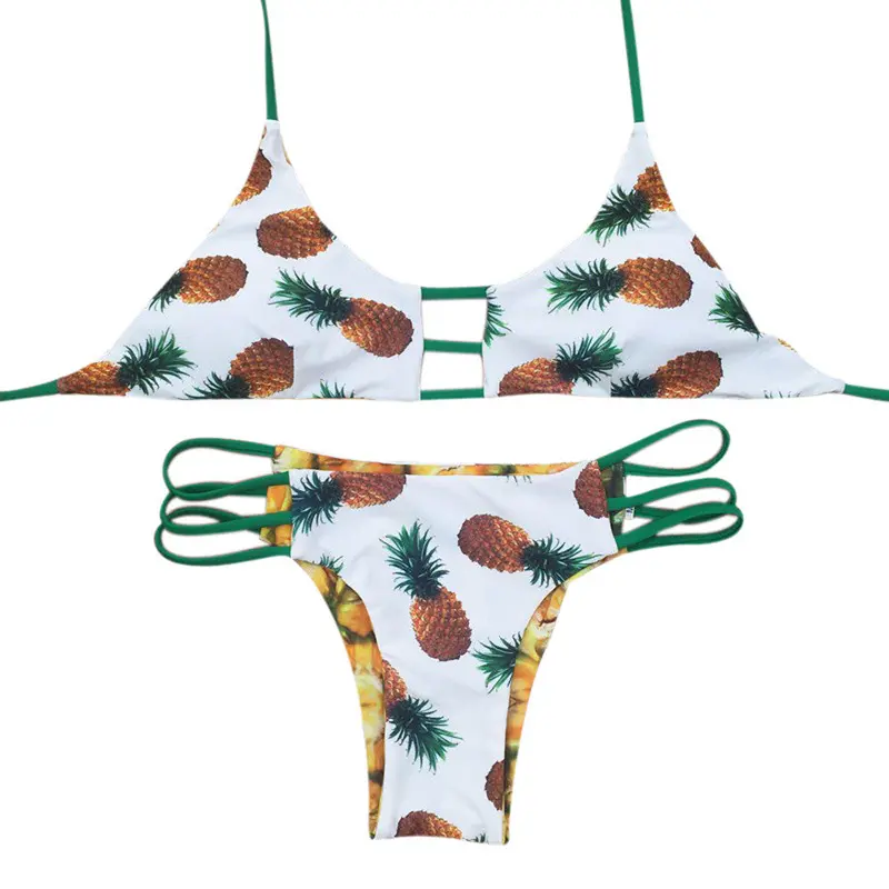 Sexy Lingerie Set Women Bikini Set Pineapple Swimsuit Backless Bikini Brazilian Swimwear Feida 5