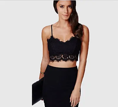 Sexy Lingerie Women Translucent Underwear Sheer Lace Condole Belt Strap Lingerie Crop Top Camisoles 1