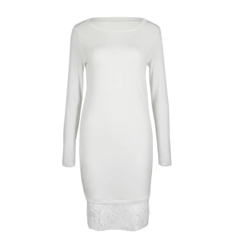 Sexy Long Sleeve Lace Splice Women Dress Bodycon Party Dress Black Dress Vestidos Femininos 1