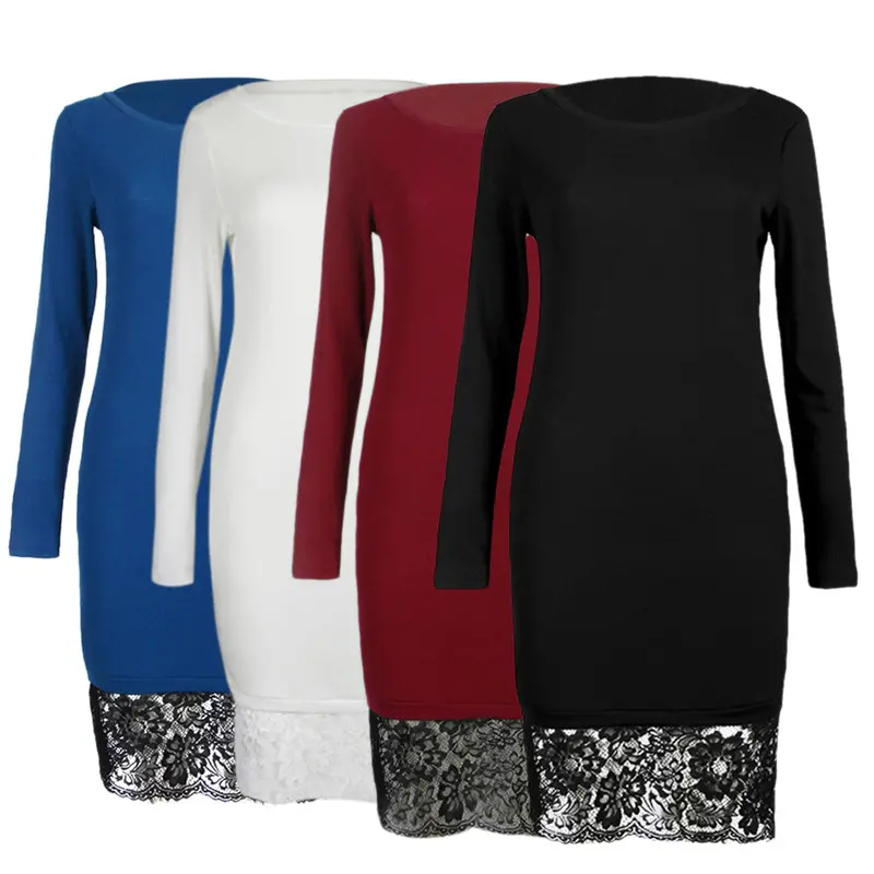 Sexy Long Sleeve Lace Splice Women Dress Bodycon Party Dress Black Dress Vestidos Femininos 6
