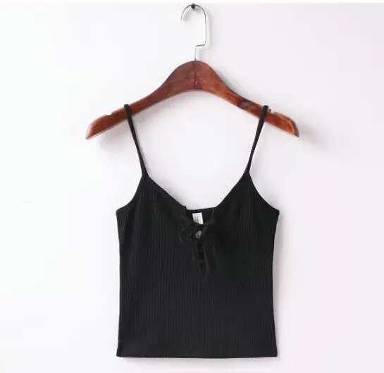 Sexy Metal Eyelets Lacing Up Camis Bralette Bustier Crop Top Camisetas Strappy Bra Tank Vest Elastic Straps Tee 6 Color 1