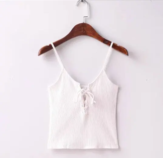 Sexy Metal Eyelets Lacing Up Camis Bralette Bustier Crop Top Camisetas Strappy Bra Tank Vest Elastic Straps Tee 6 Color 11