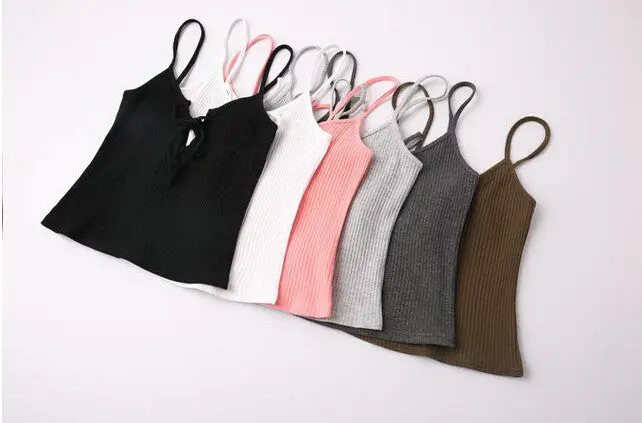 Sexy Metal Eyelets Lacing Up Camis Bralette Bustier Crop Top Camisetas Strappy Bra Tank Vest Elastic Straps Tee 6 Color 11