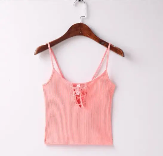 Sexy Metal Eyelets Lacing Up Camis Bralette Bustier Crop Top Camisetas Strappy Bra Tank Vest Elastic Straps Tee 6 Color 9