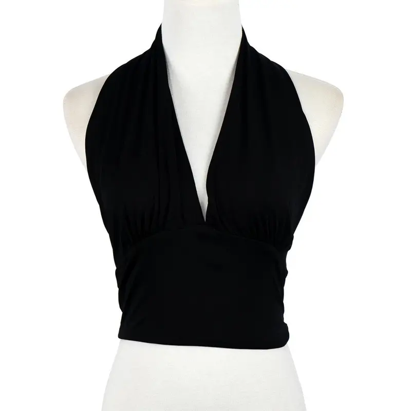 Sexy Model Crop Top Cropped Tops Tank Vest Feminina Women's Shirt Bustier Vest Crop Top Halter Sleeveless Blouse 8