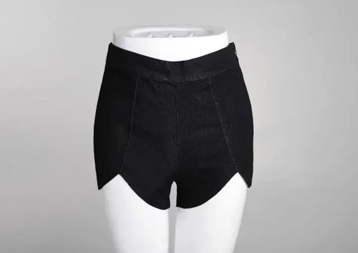 Sexy Notch Hem Denim Shorts Shorts Women Zipper Jeans Femme Short Pants Trousers  Xs S M L 1