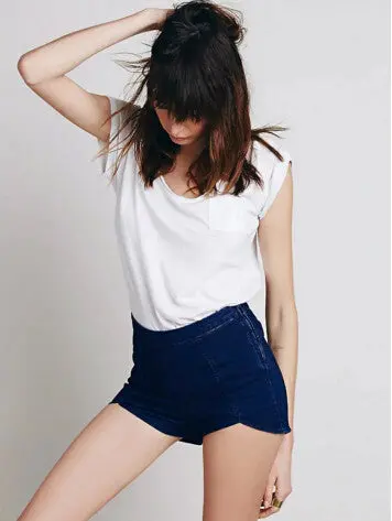 Sexy Notch Hem Denim Shorts Shorts Women Zipper Jeans Femme Short Pants Trousers Xs S M L 6