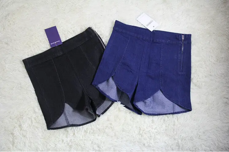 Sexy Notch Hem Denim Shorts Shorts Women Zipper Jeans Femme Short Pants Trousers Xs S M L 8