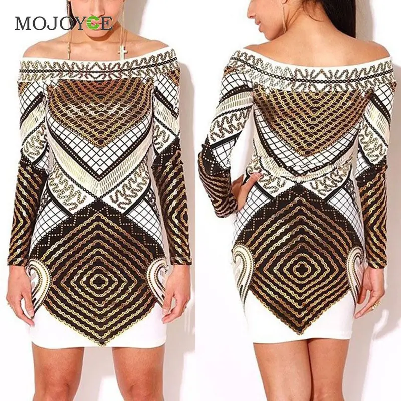Sexy Off Shoulder Bodycon Bandage Women Dress Vestidos Fashion Long Sleeve Slash Neck Dress Dress Vestido De Festa 2