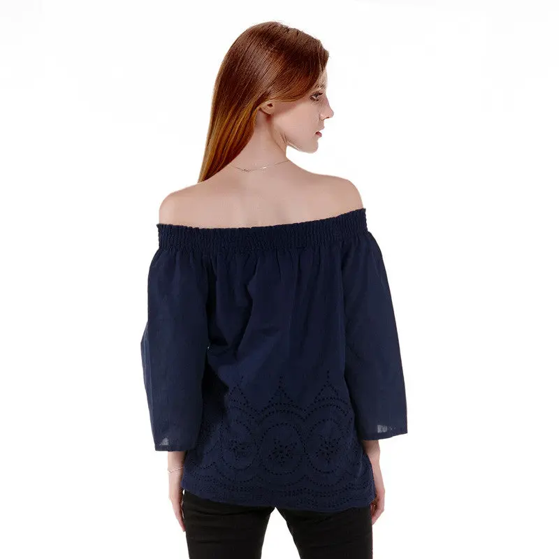 Sexy Off Shoulder Long Women Tops Hollow Out Long Sleeve Shirt Women Women Blouses Blusa Plus Size Blusas Femininas 8
