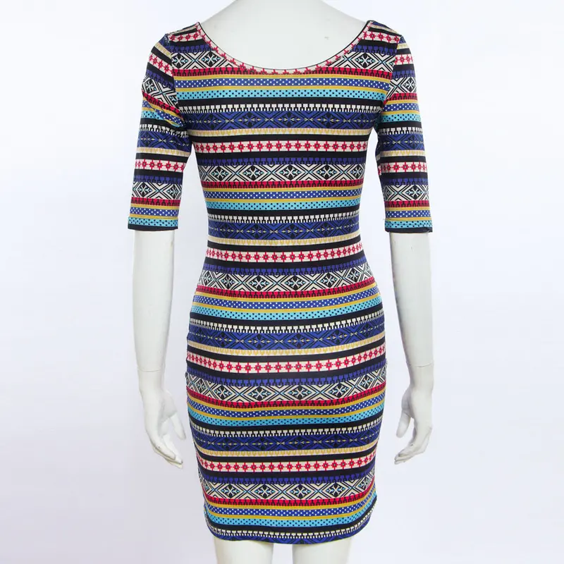 Sexy Printing Slim Bodycon Boho Party Mini Dress Womens Clothing Vestidos Feida 4