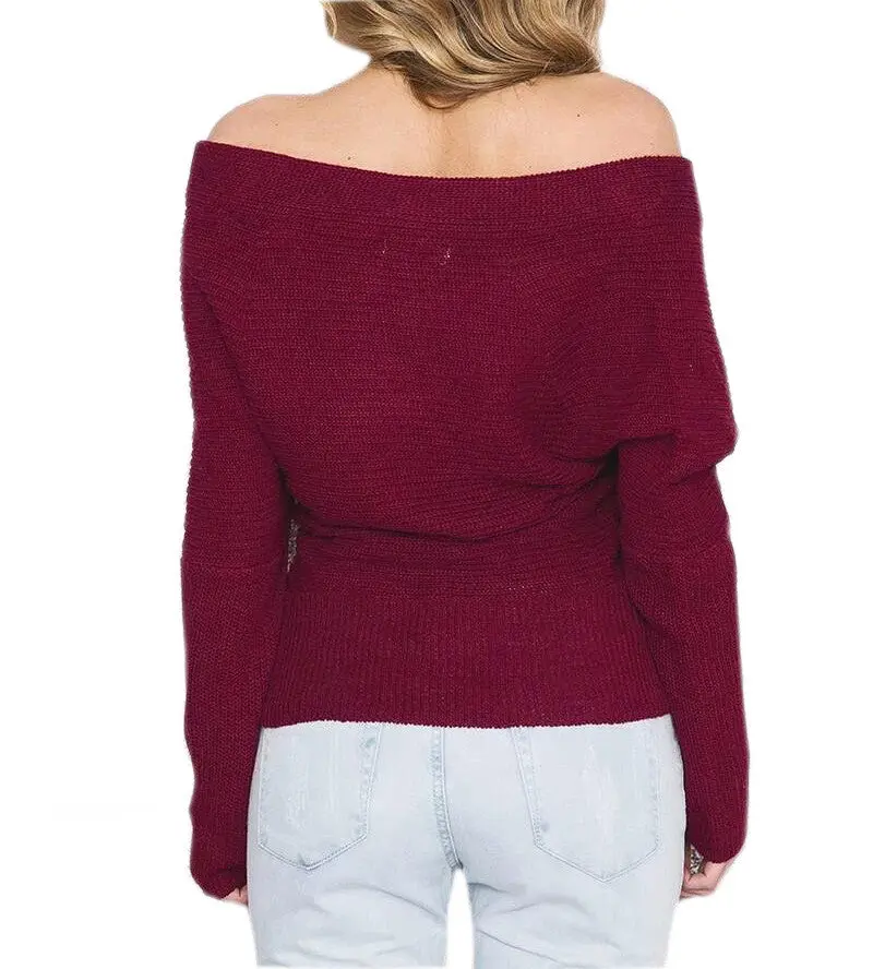 Sexy Pullovers White Sweater Women Sweater Retro Batwing Sleeve Elegant Loose V Neck Sweaters Pullover Gv427 11