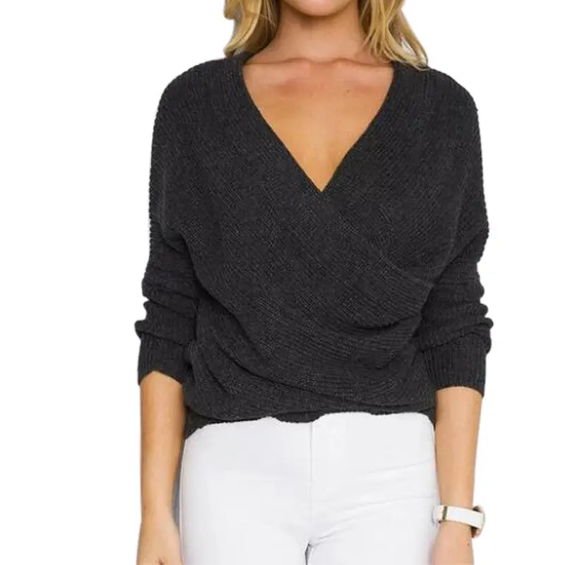 Sexy Pullovers White Sweater Women Sweater Retro Batwing Sleeve Elegant Loose V Neck Sweaters Pullover Gv427 8