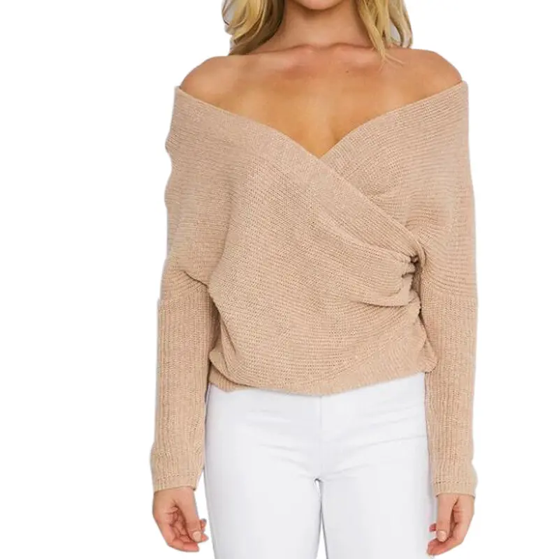 Sexy Pullovers White Sweater Women Sweater Retro Batwing Sleeve Elegant Loose V Neck Sweaters Pullover Gv427 9
