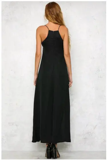Sexy Red Rose Flower 3D Appliques Embroidery Side Slit Dress Vintage Woman Print Flower Spaghetti Strap Long Dresses Black 5