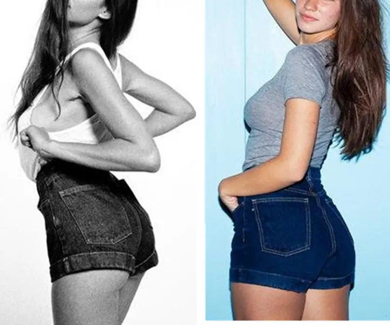 Sexy Retro High Waist Jeans Denim Shorts Roll-Up Hem Shorts Short Pants Trousers 3 Colors 4