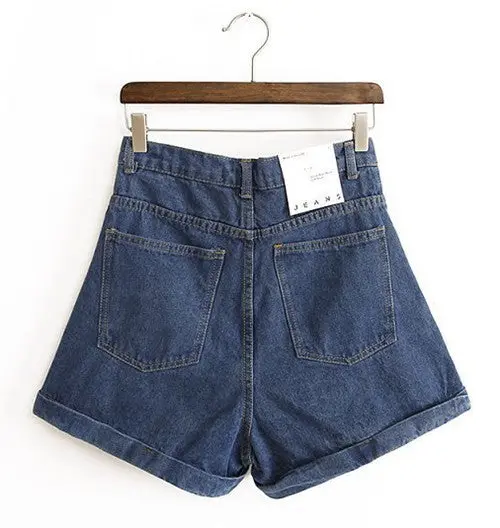Sexy Retro High Waist Jeans Denim Shorts Roll-Up Hem Shorts Short Pants Trousers 3 Colors 8