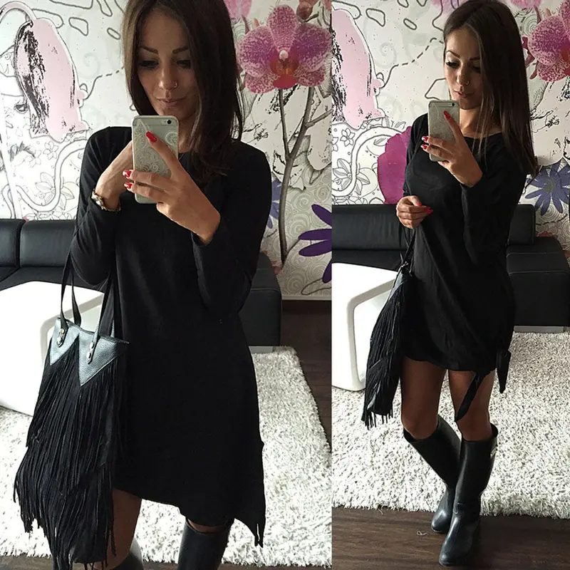 Sexy Side Slit Clothes Women Long Sleeve Bandage Bodycon Irregular Mini Short Dress Clothes China 1