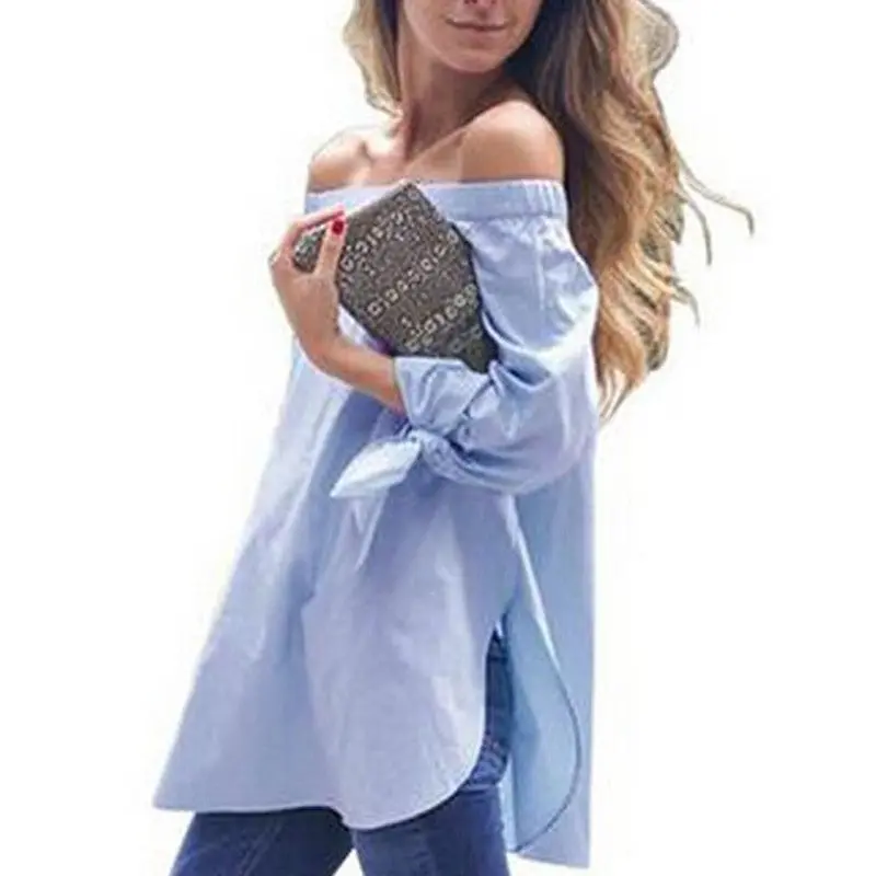 Sexy Slash Neck Off Shoulder Loose Blouse Shirt Women Casual Blouse Women Tops Plus Size Blusas Shirt Gv221 4