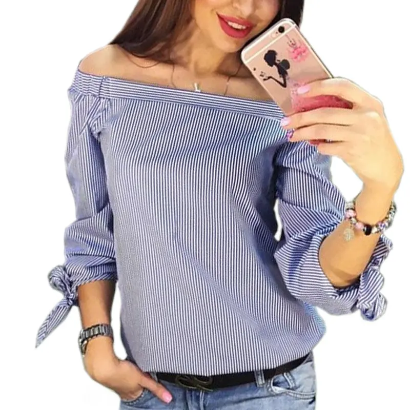 Sexy Slash Neck Off Shoulder Loose Blouse Shirt Women Casual Blouse Women Tops Plus Size Blusas Shirt Gv221 4