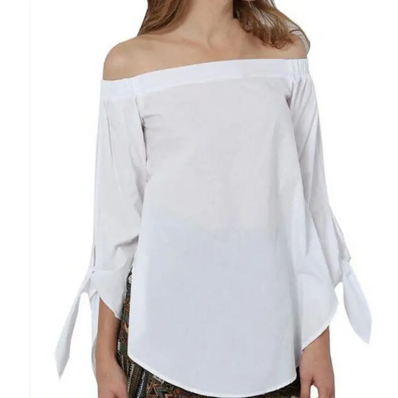 Sexy Slash Neck Off Shoulder Loose Blouse Shirt Women Casual Blouse Women Tops Plus Size Blusas Shirt Gv221 7
