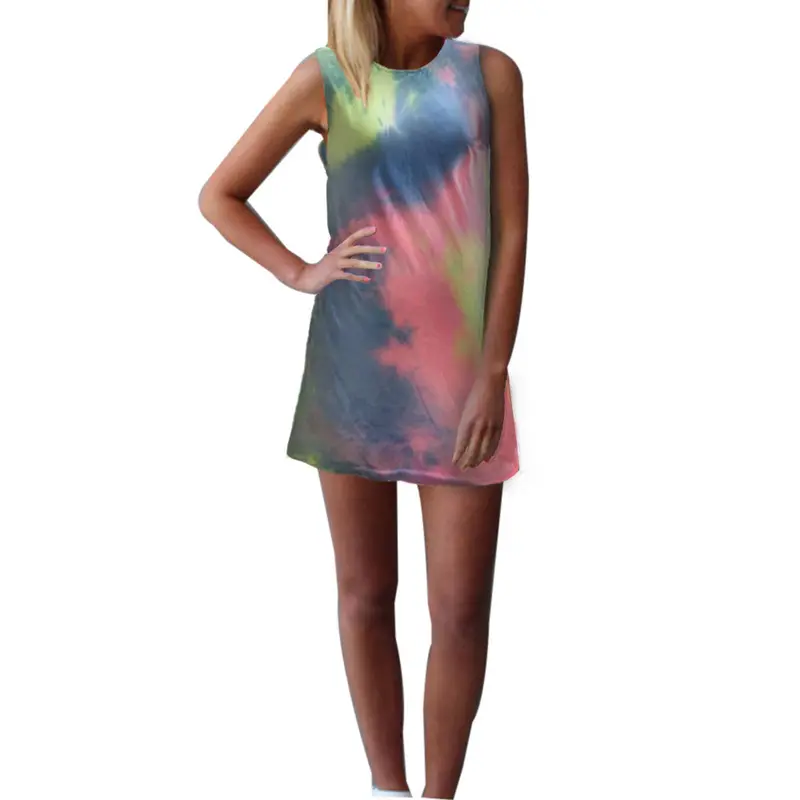 Sexy Sleeveless O-Neck Floral Women Dress Plus Size Dresses Vestidos Robes Print Tank Dress Sale 1