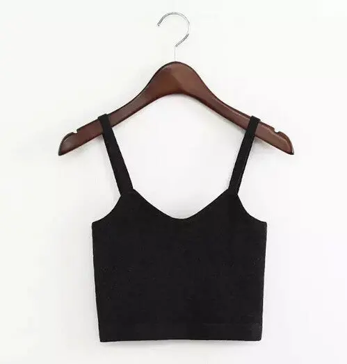 Sexy Solid Color Striped Bustier Crop Top Halter Bra Tank Brandy Tops Camisa S M Blusa De Renda 11 Colors 1
