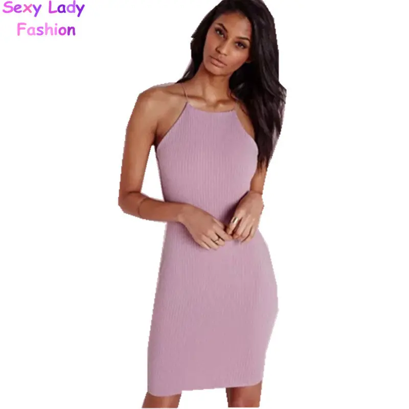Sexy Square Neck Rubber Bodycon Sleeveless Dress Women Brandy Melville Aa Package Hips Short Dresses 5 Color 6