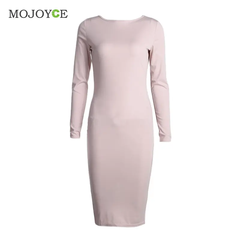 Sexy Stretchy Women Dress Bodycon Dress Vestidos Sheath O-Neck Tight Back Zipper Dress Plus Size Vestido De Festa 1