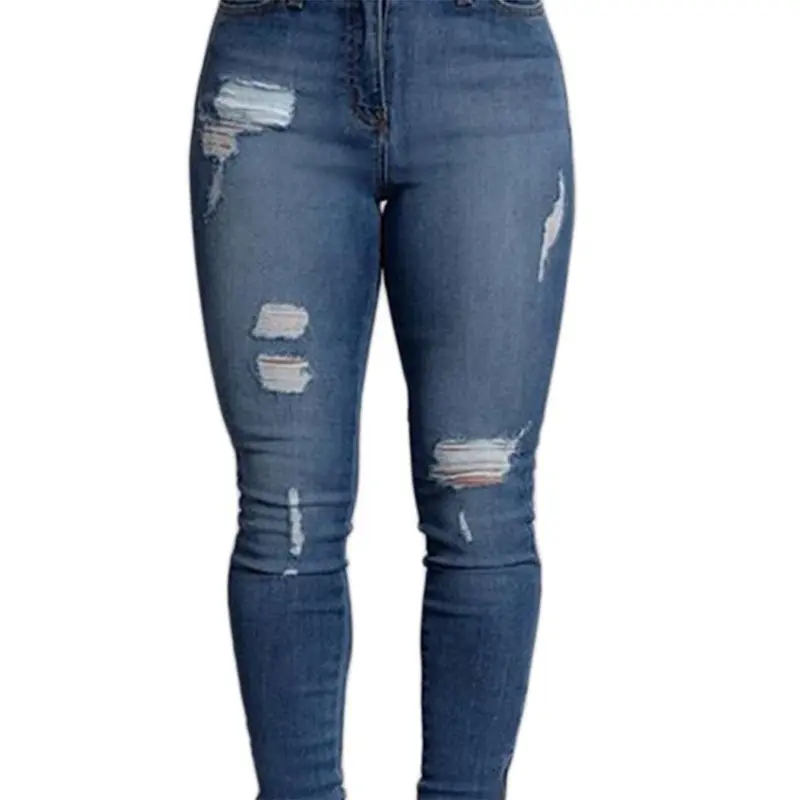 Sexy Styleripped Holes Denim Pants Jeans Slim Vintage Boyfriend Jeans For Girl S-Xl Size Zipper Decor 4