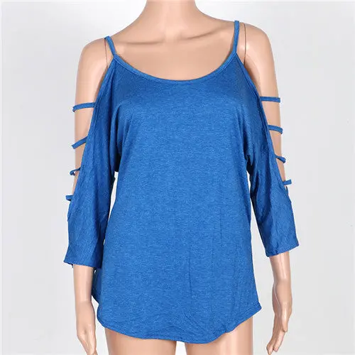 Sexy Tee Shirt Femme Off Shoulder T-Shirt Women Tops Camisetas Mujer Casual Tops Tees Cotton Tee Shirt Women Xl 1