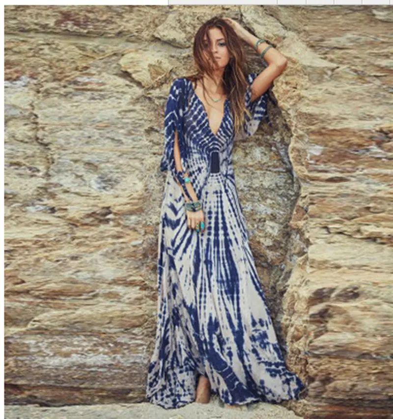 Sexy Three Quarter Casual Maxi Long Dress Women Sale Vestidos Dress Feida 1