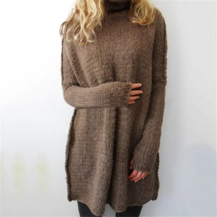 Sexy Turtle Neck Pullovers Women's Long Warm Sweater Slim Tunic Shirt Tops 4 Colors Plus Size Lx092 1