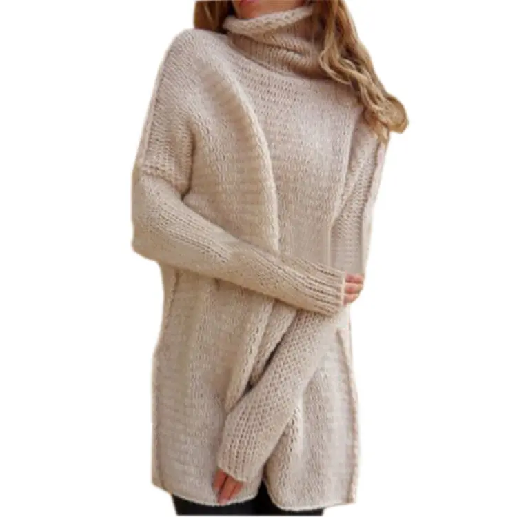 Sexy Turtle Neck Pullovers Women's Long Warm Sweater Slim Tunic Shirt Tops 4 Colors Plus Size Lx092 11