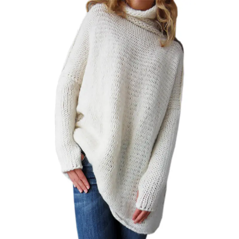 Sexy Turtle Neck Pullovers Women's Long Warm Sweater Slim Tunic Shirt Tops 4 Colors Plus Size Lx092 13