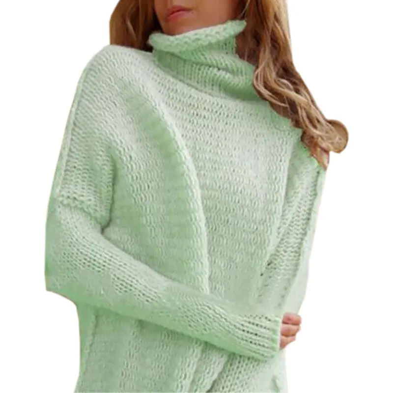 Sexy Turtle Neck Pullovers Women's Long Warm Sweater Slim Tunic Shirt Tops 4 Colors Plus Size Lx092 14