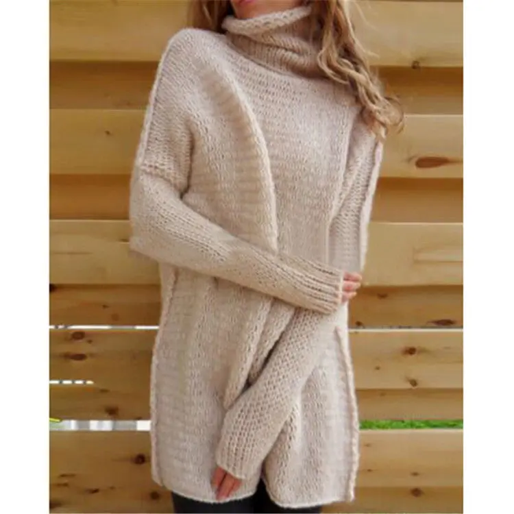Sexy Turtle Neck Pullovers Women's Long Warm Sweater Slim Tunic Shirt Tops 4 Colors Plus Size Lx092 9
