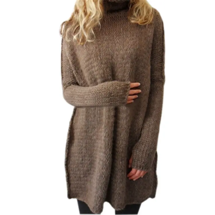 Sexy Turtle Neck Pullovers Women's Long Warm Sweater Slim Tunic Shirt Tops 4 Colors Plus Size Lx092 9