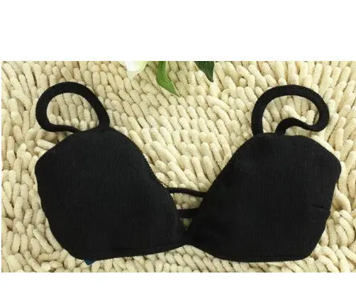 Sexy V Neck Backless Cross Brandage Strappy Bustier Crop Top Bra Tank Bralette Brandy Camis 6 Colors 1