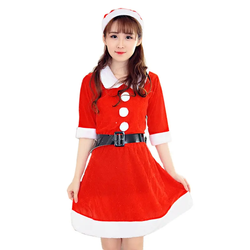 Sexy Vestidos Clothes For Women Santa Christmas Dress Red Costume Fancy Dress Xmas Office Party Outfit Fast Shipping Feida 1