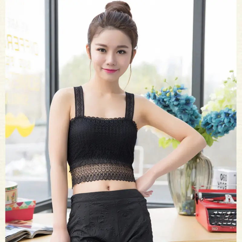 Sexy Vintage Bustier Crop Top Crochet Bralette Strapless Corset Lace Floral Tops Hollow Bodycon Crop Camisa Tops Blouse 6
