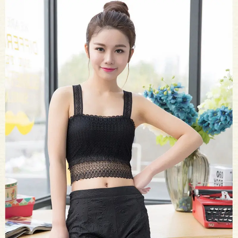 Sexy Vintage Bustier Crop Top Crochet Bralette Strapless Corset Lace Floral Tops Hollow Bodycon Crop Camisa Tops Blouse 7
