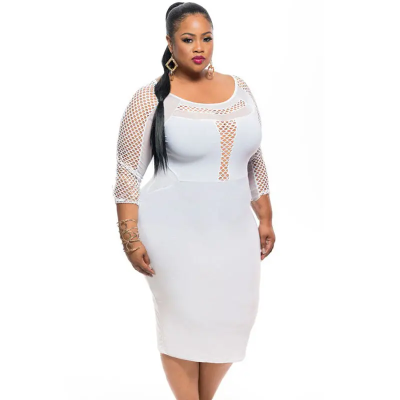 Sexy White Plus Size Maxi Dresses Big Size Dress Clothing Club Midi Dress Plus Size 1