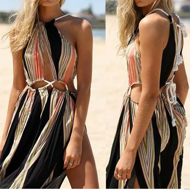 Sexy Woman Dress Style Women Party Long Dress Girl Vintage Side Split Dresses Maxi Vestidos 2